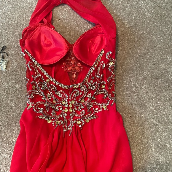 Beautiful red sequin prom or pageant dress. - Picture 7 of 9